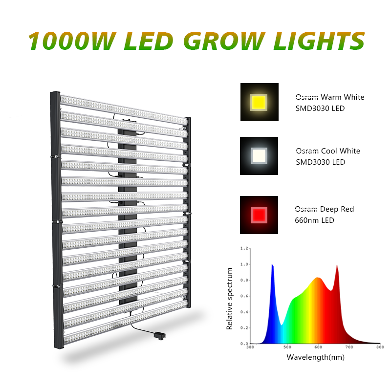 LED Grow Light 16 Bars 1000W Pro New